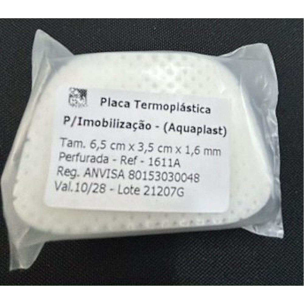 PLACA AQUAPLAST MOLDADA 6,5 CM X 3,5 CM X 1,6 MM PACOTE  C/ 10 UNIDADES 